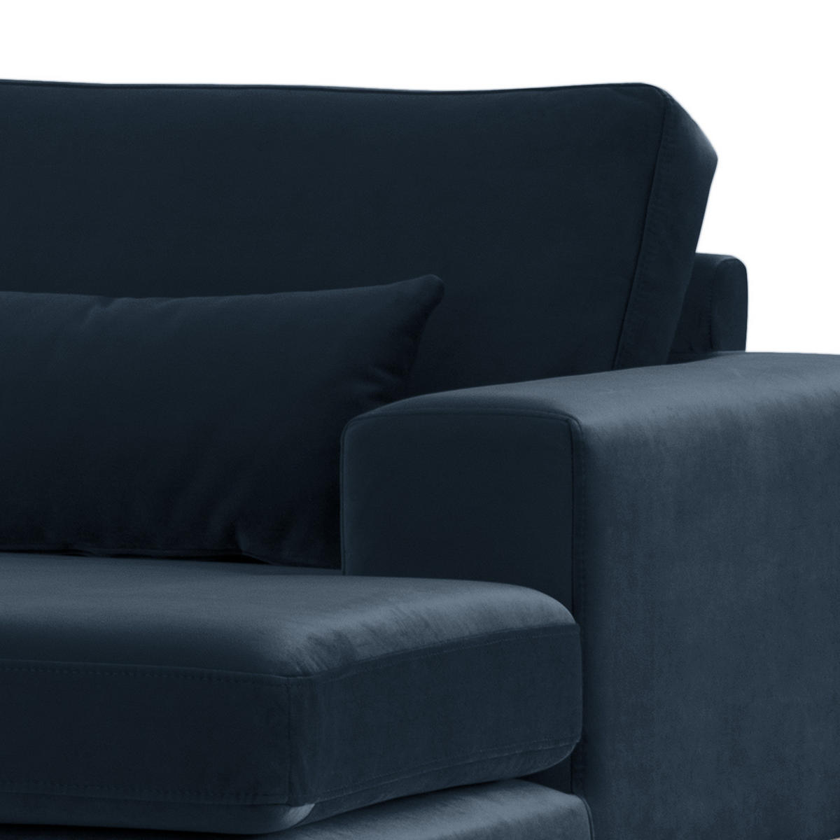 WOHNLANDSCHAFT mit Longchair - Eichefarben/Dunkelblau, Eichenholz/Textil (371/81/219cm) - home24