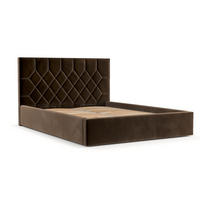 POLSTERBETT Brisa 140/200 cm Braun im Kronos Stoff - Schwarz/Naturfarben, Holz/Holzwerkstoff (140/200cm) - AltaBeds