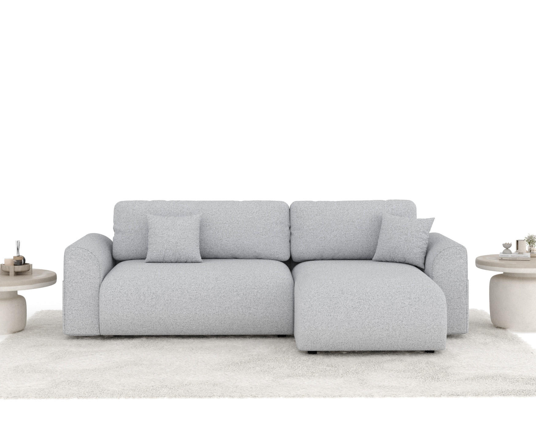 Thumbnail - Maison de Reve Ecksofa, Hellgrau, Textil, 4-Sitzer, Füllung: Silikon, L-Form,L-Form, Rundrohr, 235x138 cm, FSC 100%, Her...