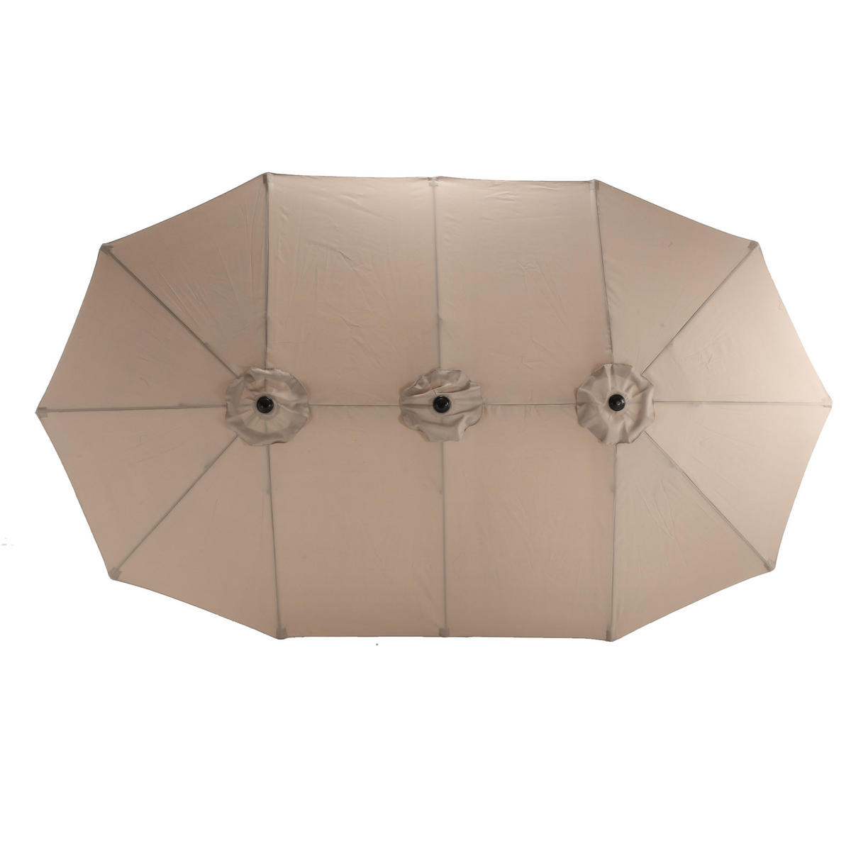 DOPPELSCHIRM aus Stahl 453x267x255 cm in Beige mit Kurbelmechanismus - Beige, Metall (267/453cm) - Modfu