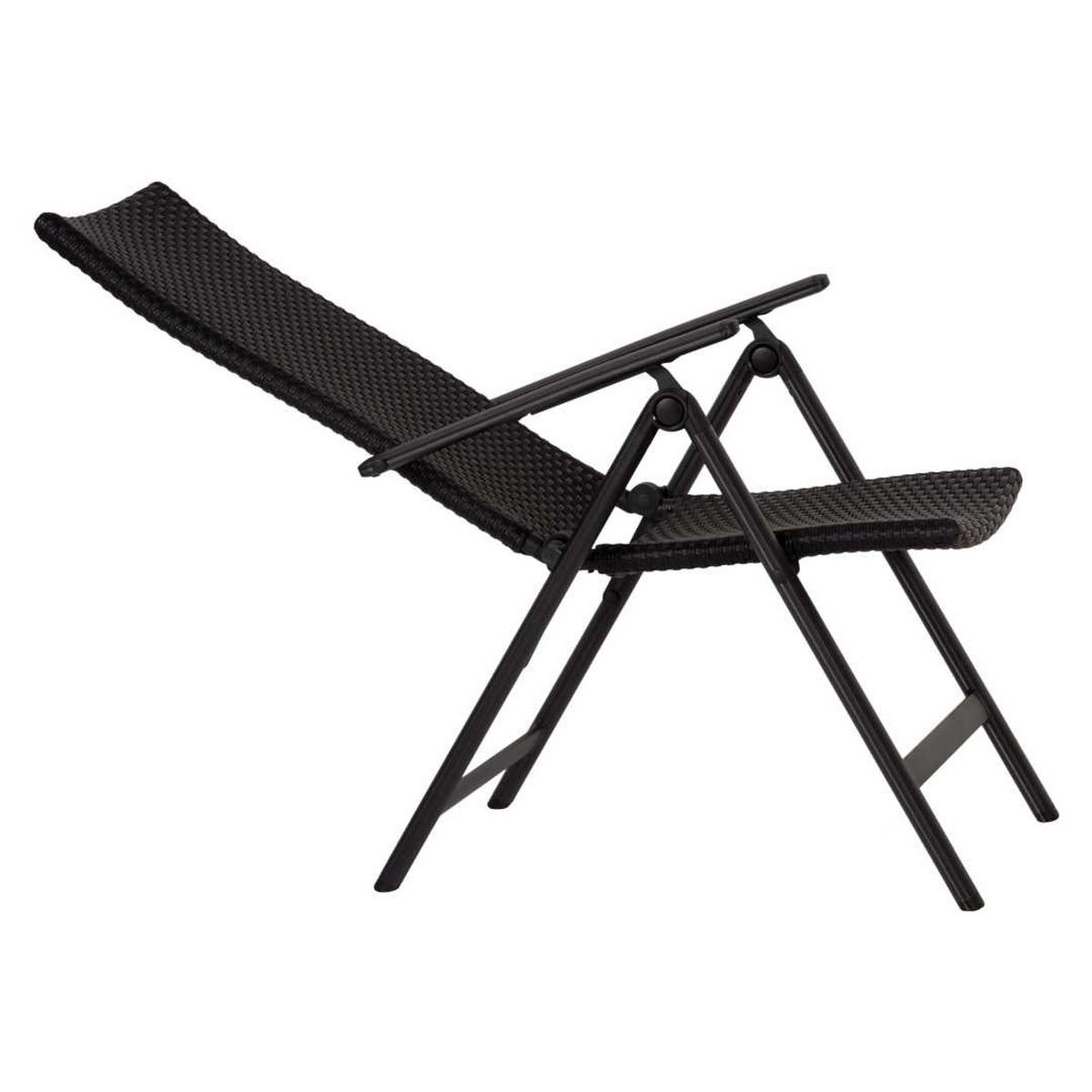 GARTENSTUHL, Lise, Stühle Schwarz, Rattan, 59 x 75 x 108 cm, 2-teilig - Schwarz, Naturmaterialien (59/108/75cm) - ebuy24