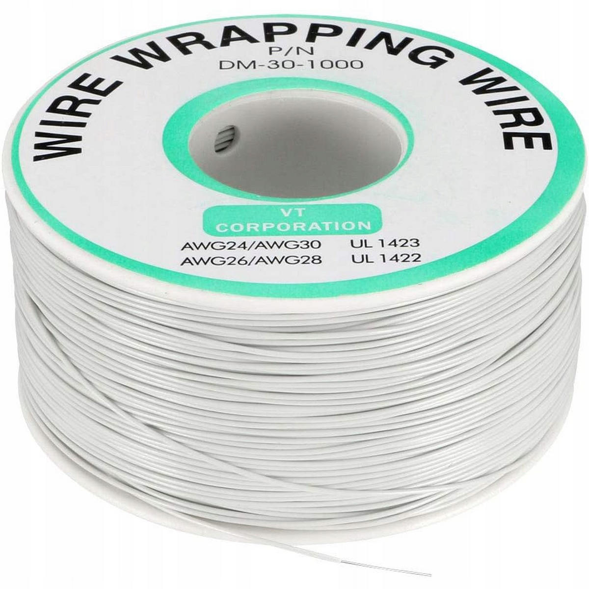 KABEL KYNAR, AWG 30 Ø 0,25 mm, Ø außen 0,6 mm, 200 m, verzinntes Kupfer, PVC-Isolierung, 300 V, -60 bis 105 °C - Multicolor, Kunststoff/Metall (10/10/10cm)