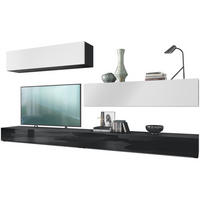 WOHNWAND Nublo Klappen in Weiß matt - Weiß, Holzwerkstoff (279/147/39cm) - Vladon