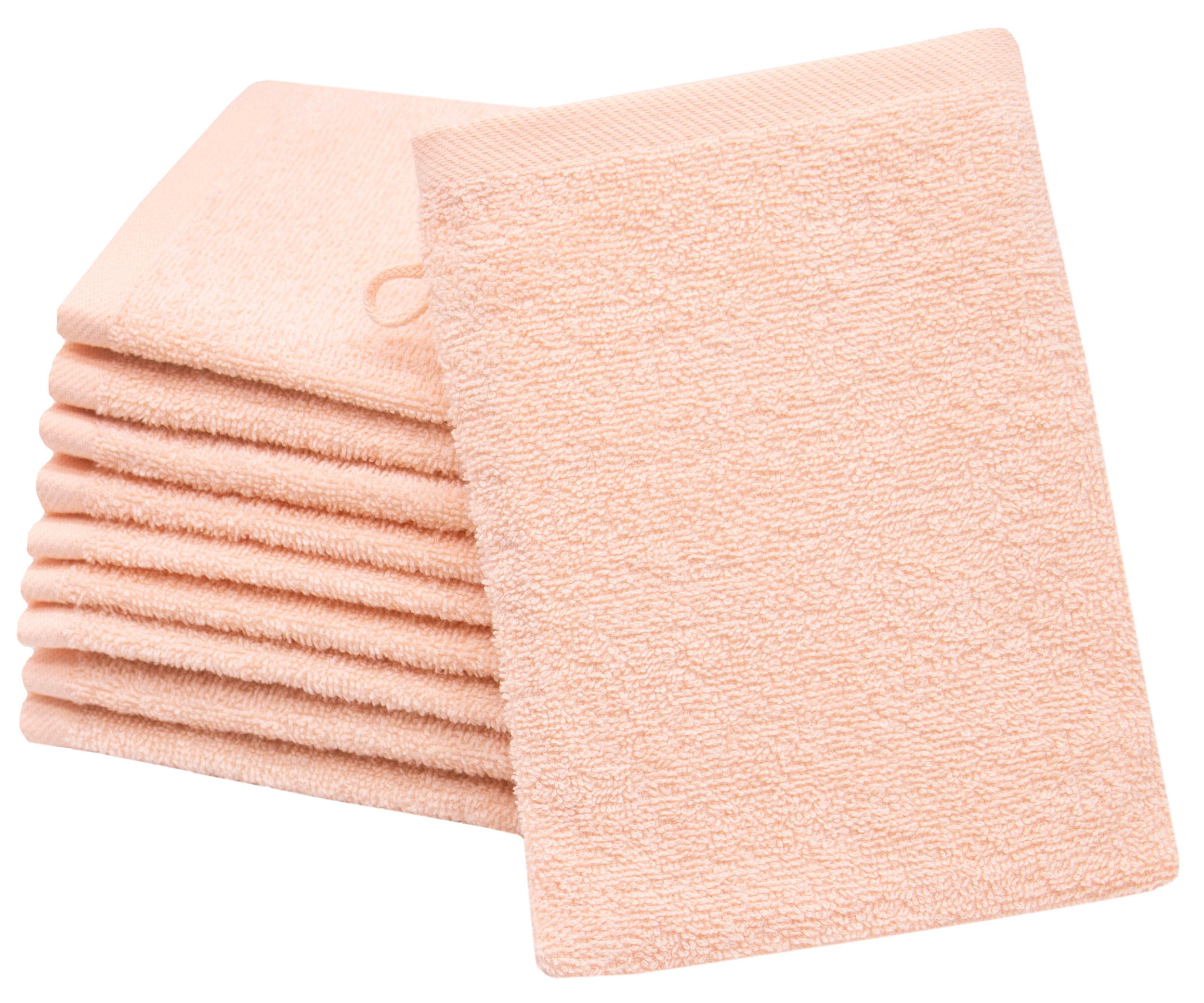 WASCHHANDSCHUH, 10er-Set, 16x21 cm, 100% Baumwolle, Orange - Orange, Textil (16/21cm) - Zollner