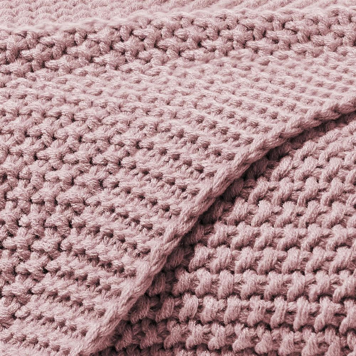 STRICKDECKE 130x170 cm, Kuscheldecke aus 100% Polyacryl, Flauschige Wohnzimmer Wohndecke für Sofa, Bett, Couch uvm. - Rosa - Hellrosa, Textil (130/170cm) - Carpe Sonno