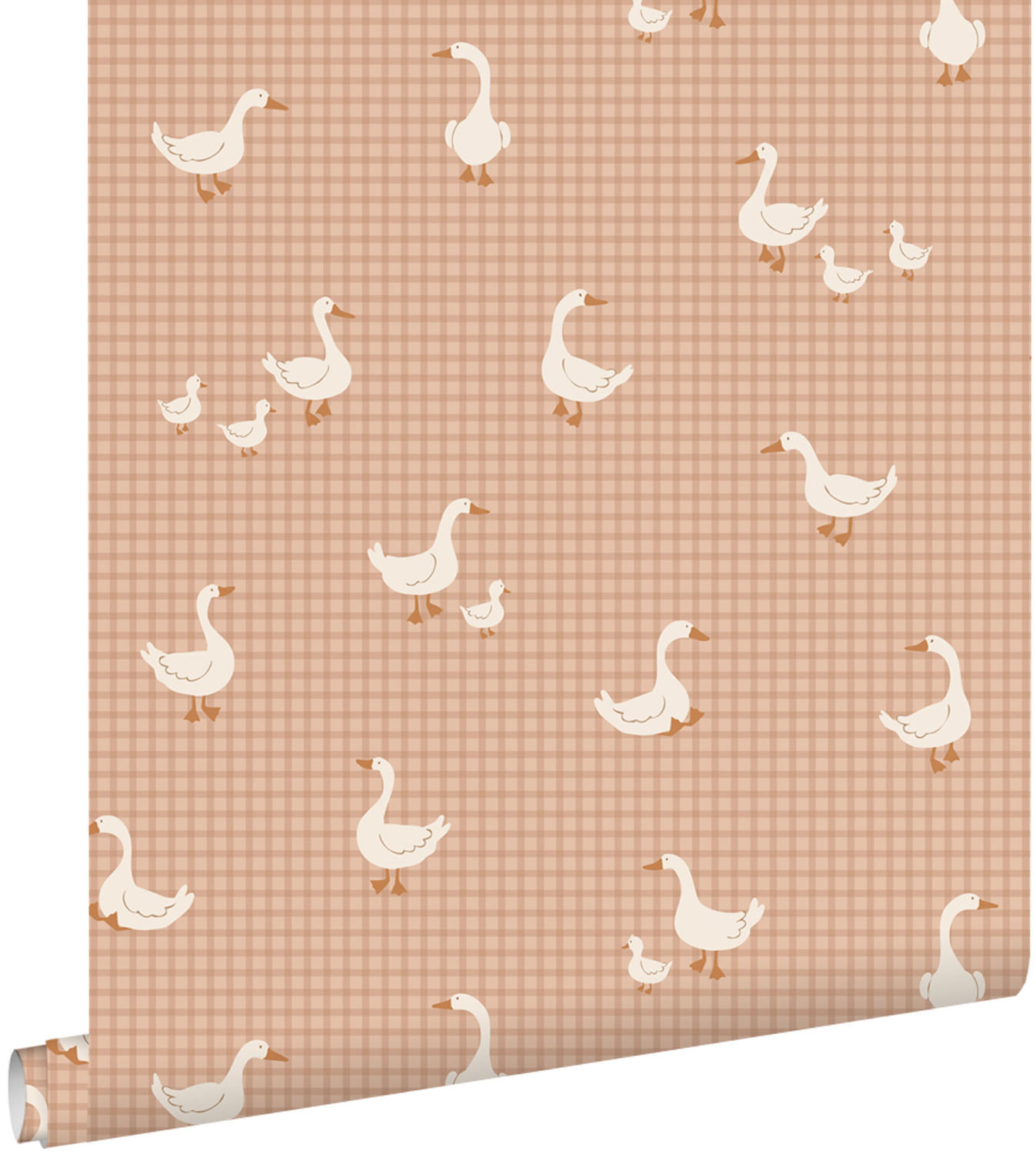 TAPETE Gänsen 50 x 900 cm - Terracotta, Papier (50/0.1cm) - ESTAhome