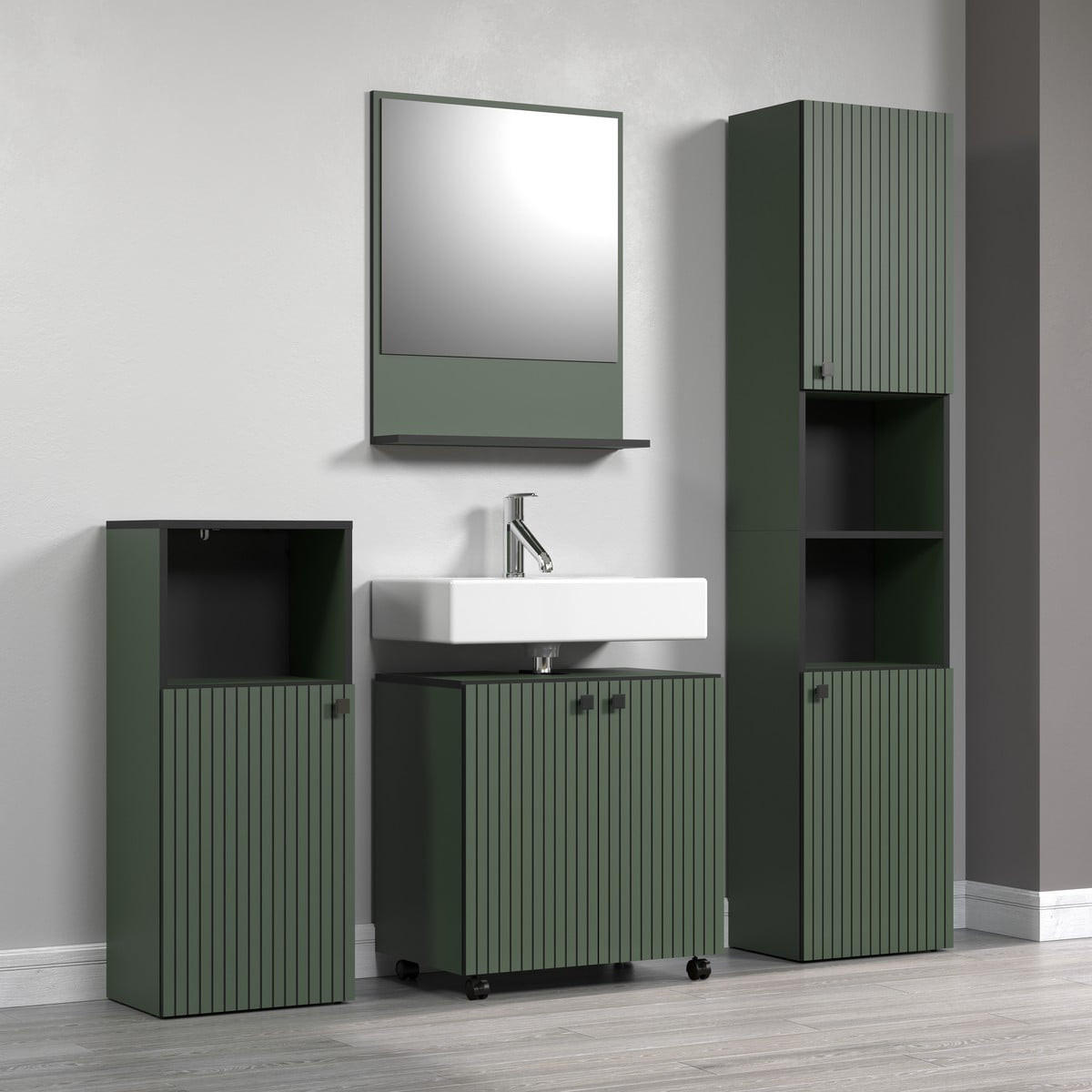 WANDSPIEGEL PureBliss Grün - Grün, Holzwerkstoff (60/74/14cm) - Trendteam