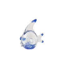 BRIEFBESCHWERER FISCH - Blau, Glas (12.3/15/14cm) - J-Line
