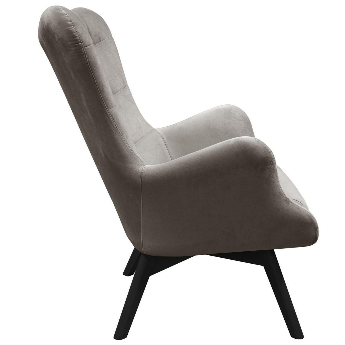 SESSEL SAND mit schwarzen Beinen - Schwarz/Grau, Textil (80/105/86cm) - Lookway