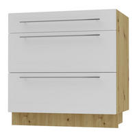 SCHUBLADENUNTERSCHRANK Kvantum D3A/80 80 / 50 / 82cm - Eiche Artisan/Weiß, Holz/Holzwerkstoff (80/82/50cm) - Feldmann-Wohnen