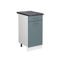 KÜCHENUNTERSCHRANK R-Line Blau-Grau 40 cm, AP Anthrazit - Blaugrau/Weiß, Holzwerkstoff (40/81.6/60cm) - Vicco