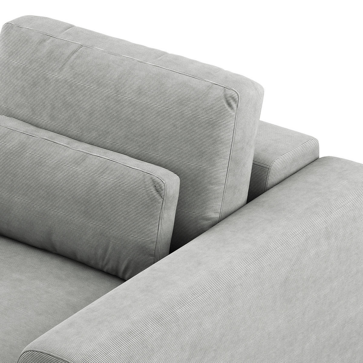 ECKSOFA mit XXL-Longchair - Schwarz/Grau, Kunststoff/Textil (323/182cm) - home24