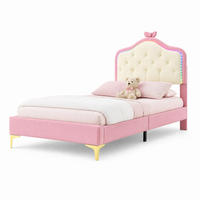 POLSTERBETT 90/200 cm Rosa/Weiß mit LED und Lattenrost ohne Matratze - Weiß, Kunststoff (90/200cm) - MIVRAY
