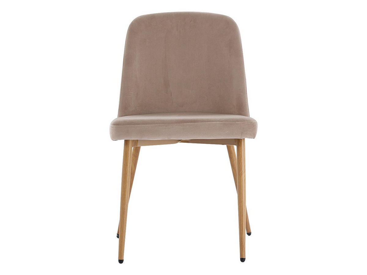 STUHL - 47.5cm x 56cm - Samt - beige - MINAGRI - Beige, Textil (47.5/84/56cm) - Vente-Unique