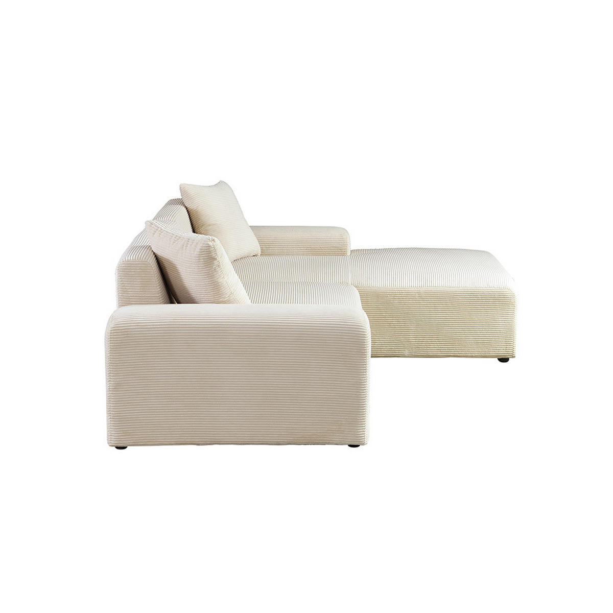 ECKSOFA AMELIO - Beige, Rechts - Beige, Holzwerkstoff/Textil (178/240cm) - Home Deluxe