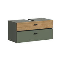 WASCHBECKENUNTERSCHRANK AQUA (B/H/T: ca. 75/35/35 cm) in Sage Green/Sage Green - Grün, Holzwerkstoff (75/35/35cm)