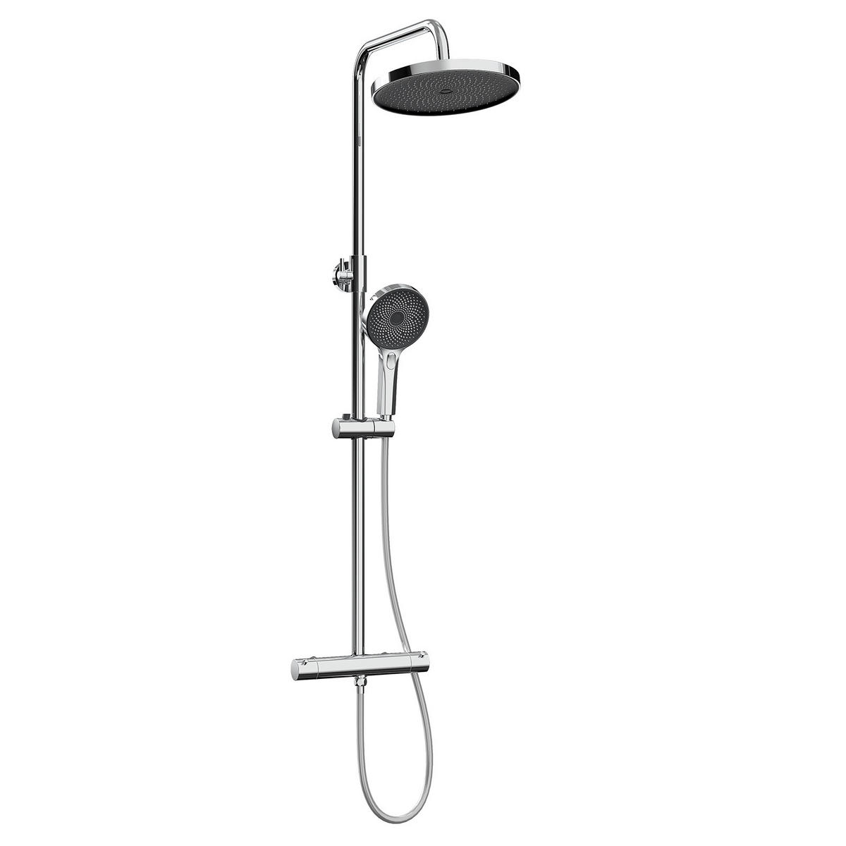 ÜBERKOPFBRAUSESET mit Thermostat Chrom - Chromfarben, Metall (27/124.4/50cm) - EMKE