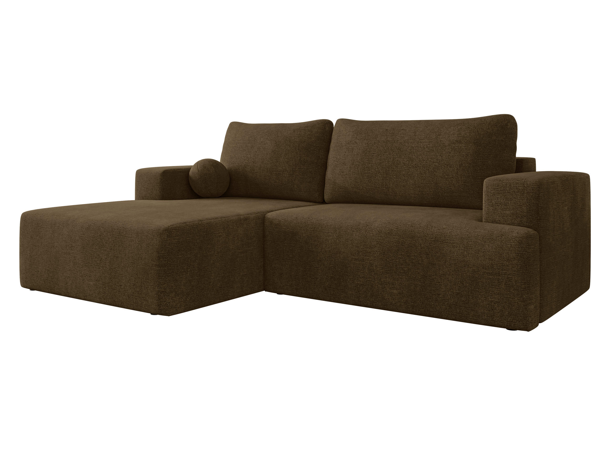 ECKSOFA Mivo, Seite: Links - Schwarz/Braun, Holz/Kunststoff (266/163cm) - MIRJAN24