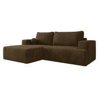 ECKSOFA Mivo, Seite: Links - Schwarz/Braun, Holz/Kunststoff (266/163cm) - MIRJAN24