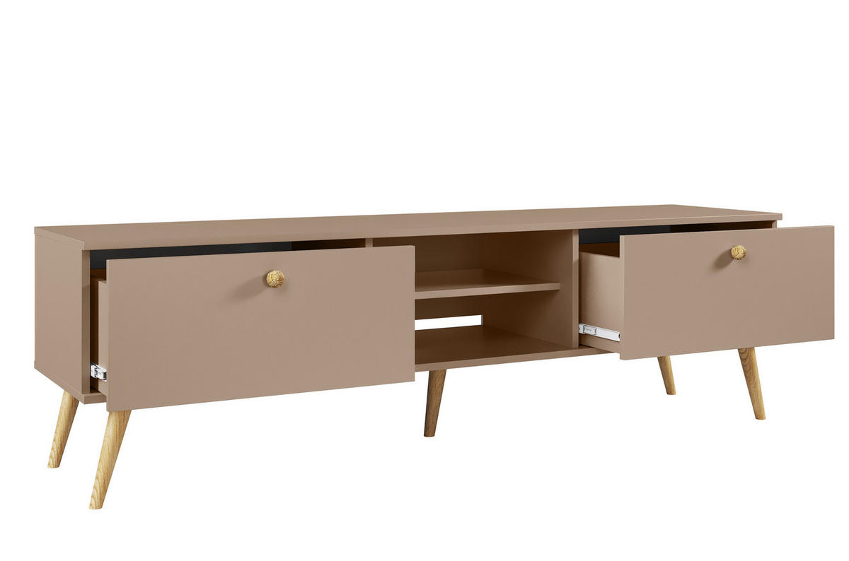 TV-SCHRANK Macchiato Skandinavisch Holzbeine - Beige, Holzwerkstoff (170/50/41cm) - Sepro Meble