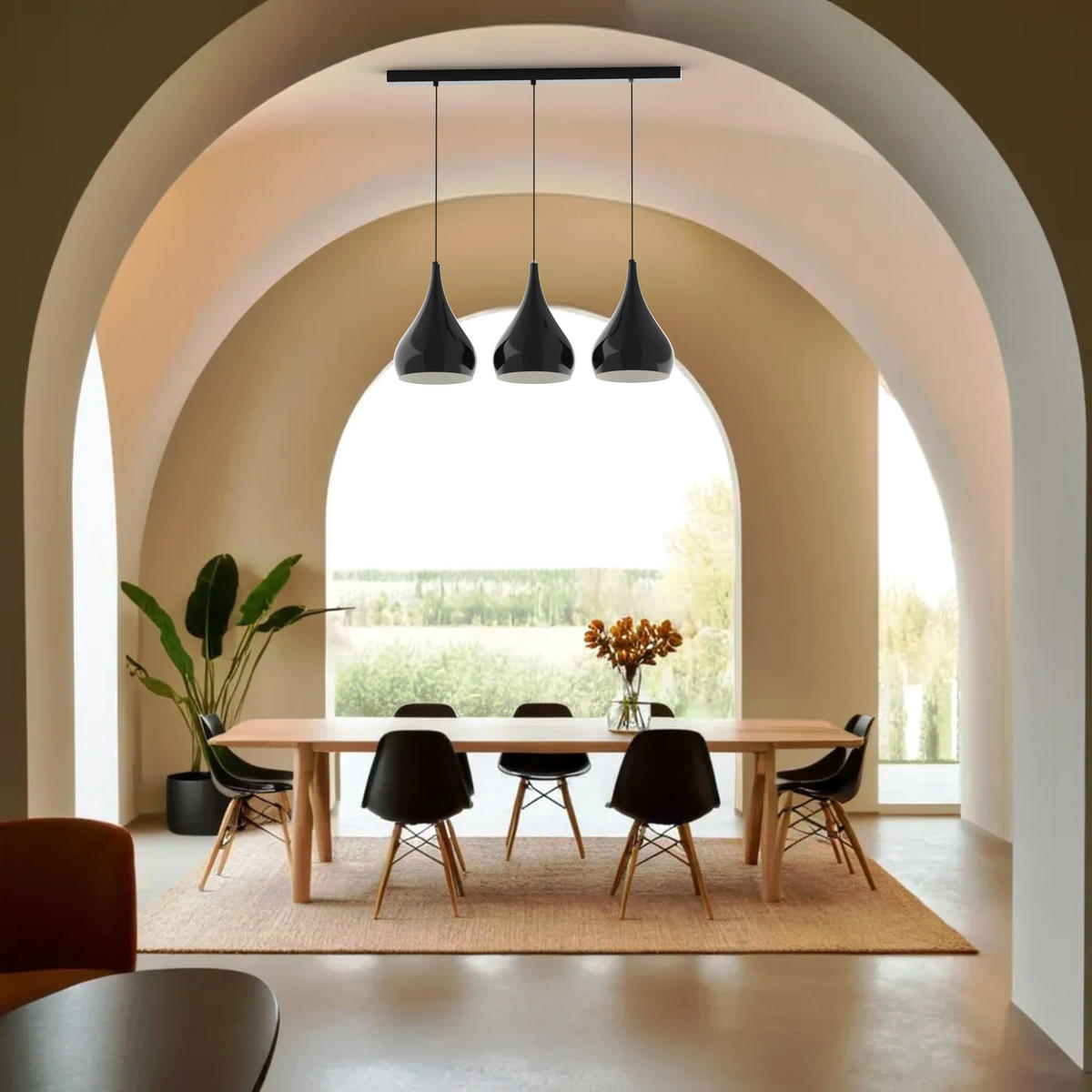 HÄNGELEUCHTE - Schwarz, Metall (55/25/55cm) - Lumicom