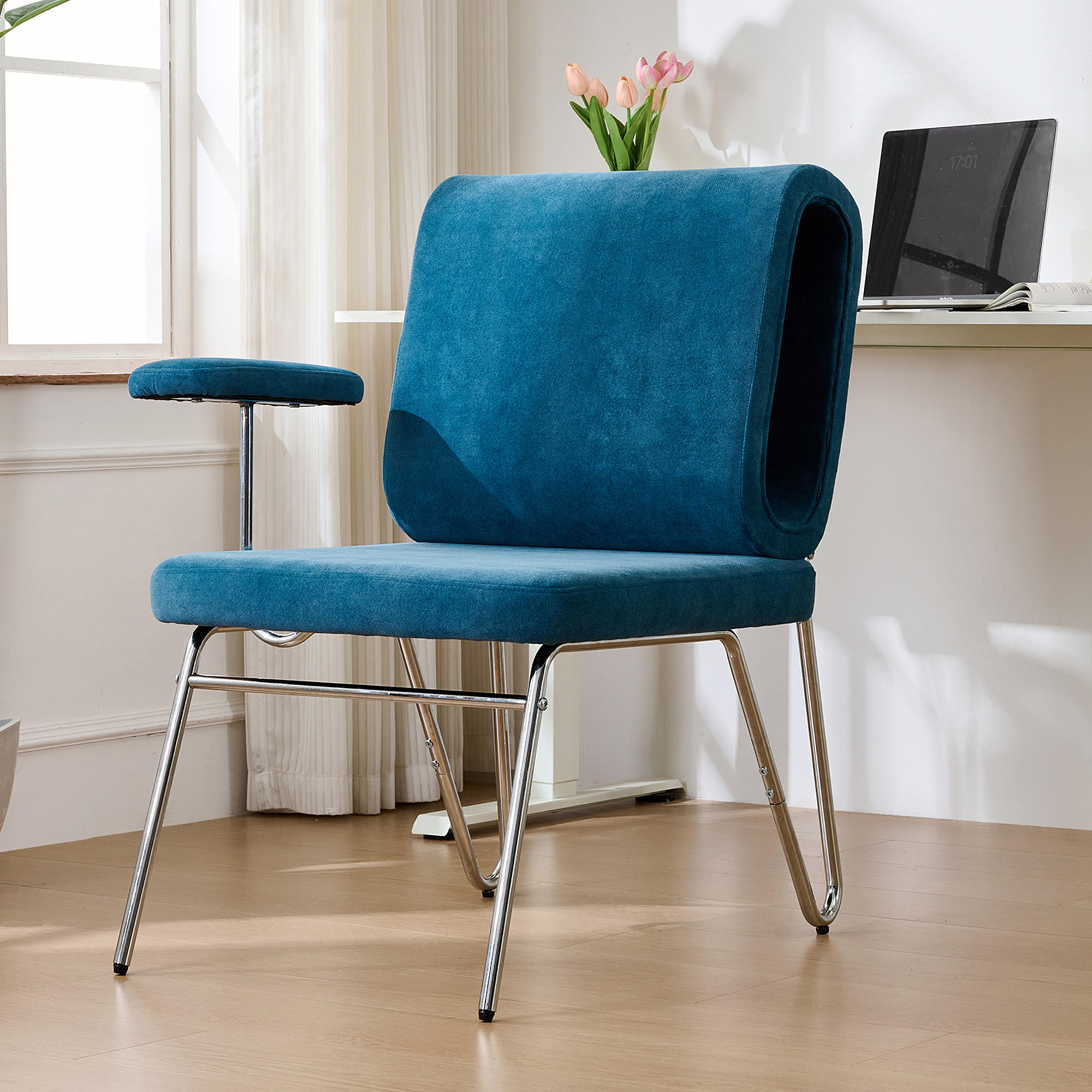 Thumbnail - Redom Bürostuhl, Blau, Textil, 70x89x77 cm, Wohnzimmer, Sessel, Polstersessel