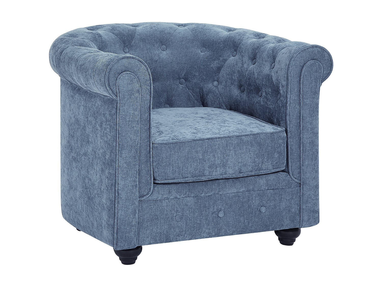 SESSEL - Stoff - Blau - CHESTERFIELD - Blau, Textil (78/72/82cm) - Vente-Unique
