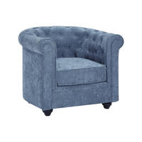 SESSEL - Stoff - Blau - CHESTERFIELD - Blau, Textil (78/72/82cm) - Vente-Unique