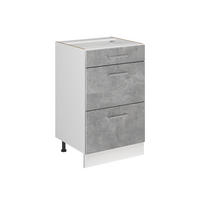 DULAP DE BAZĂ DE BUCĂTĂRIE R-Line, beton/Alb, 50 cm fără blat de lucru - alb/gri, compozit lemnos (50/81.6/46cm) - Vicco