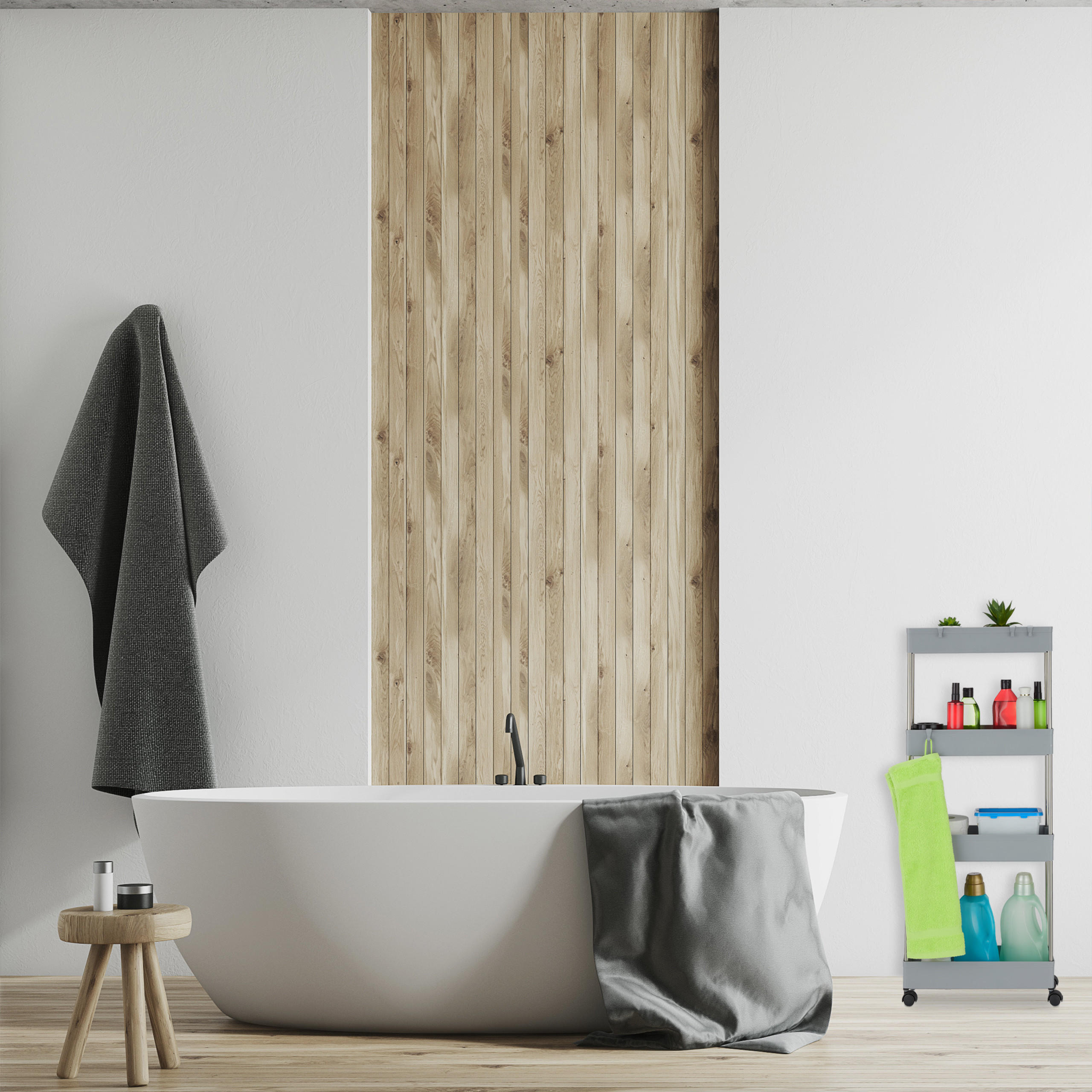 NISCHENWAGEN - Grau, Kunststoff/Metall (15.5/98/40.5cm) - Relaxdays