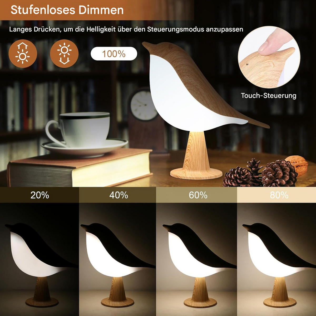TISCHLEUCHTE Kabellos Touch Steuerung 3 Farben - Weiß, Kunststoff (15/20/15cm) - Weltevree