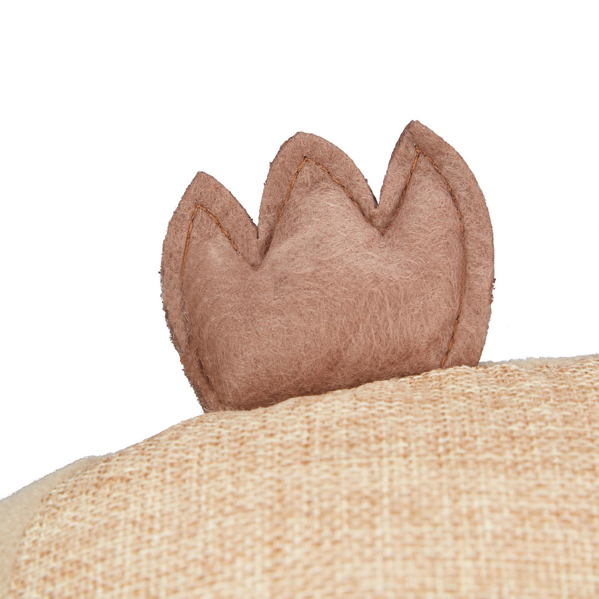 DÖRRSTOPP Brun uggla textil 21x22x19 cm - Ljusbrun, Textil/Naturmaterial (22/19cm) - Relaxdays