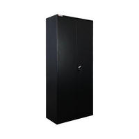 FLÜGELTÜRENSCHRANK Elephant komplett montiert 180x80x40cm 6 Fächern & Kleiderstange Schwarz - Schwarz, Metall (80/180/40cm) - PROREGAL