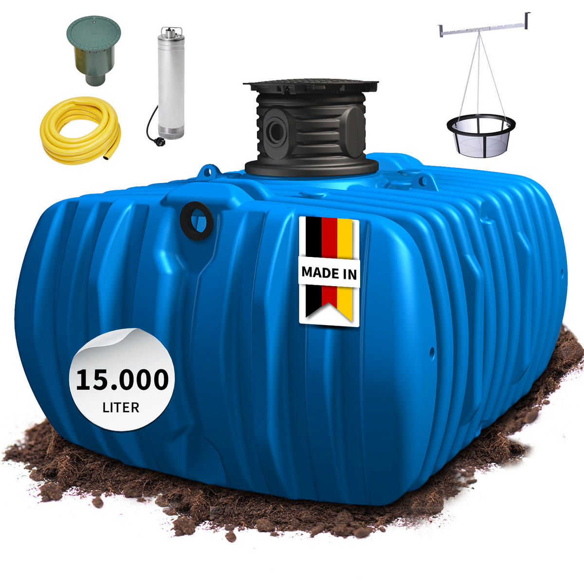 L Flachtank-Paket 15000 L Garten-Comfort - Blau, Kunststoff (630/134/245cm) - 4rain