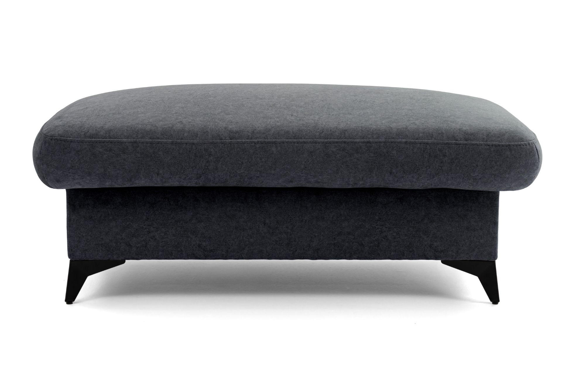 POUF PLAZA 115 x 67 cm Velours Dunkelgrau - Dunkelgrau/Schwarz, Holz/Textil (115/43/67cm) - Muffo