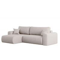 ECKSOFA Mit Schlaffunktion Und Bettkasten L-förmiges Sofa Capri Stoff Verita Links Ecru - Creme, Holz (145/272cm) - Kaiser Möbel