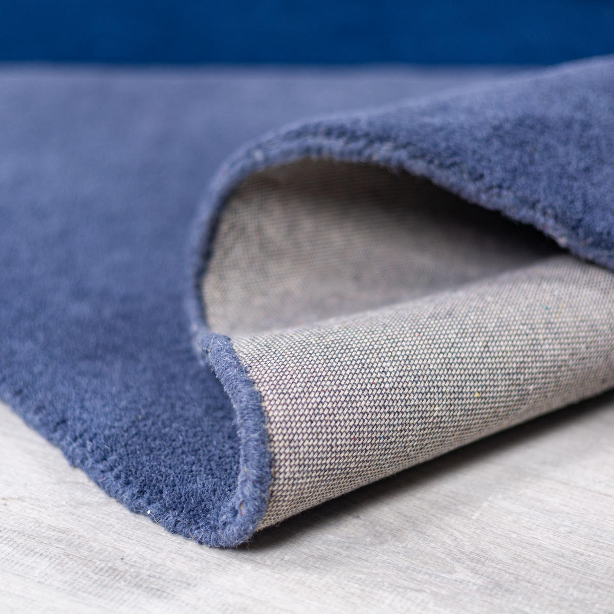 WOLLTEPPICH Segment Muster, Geometrisch, Wohnzimmer Blau-Beige Rund 150x150 - Blau, Textil (150/150cm) - KADIMA DESIGN
