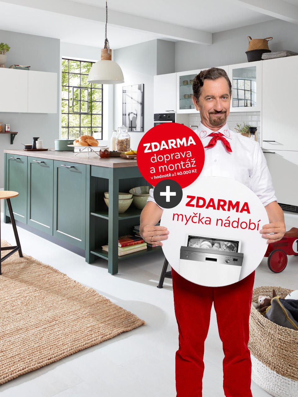 Zdarma doprava a montáž v hodnotě až 40000 Kč a myčka nádobí