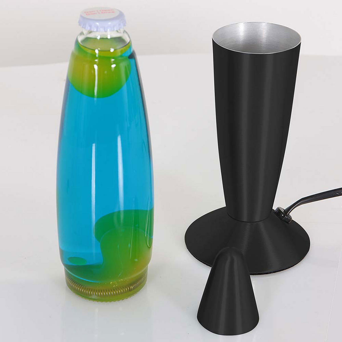 LED TISCHLEUCHTE Volcan Schwarz - Schwarz, Glas (9/9/35cm)