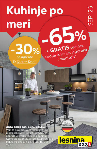 65% popusta na kuhinje po meri u Lesnini XXXL