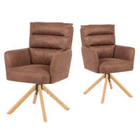 ARMLEHNSTUHL Mika-Jule 2er-Set - Honigeiche/Braun, Eichenholz/Holz (59/94/66cm) - DUBI Möbel