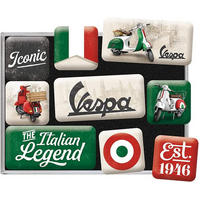 MAGNETSET 9-teilig Vespa Italian Legend - Multicolor, Metall (9/7/2cm) - Nostalgic-Art