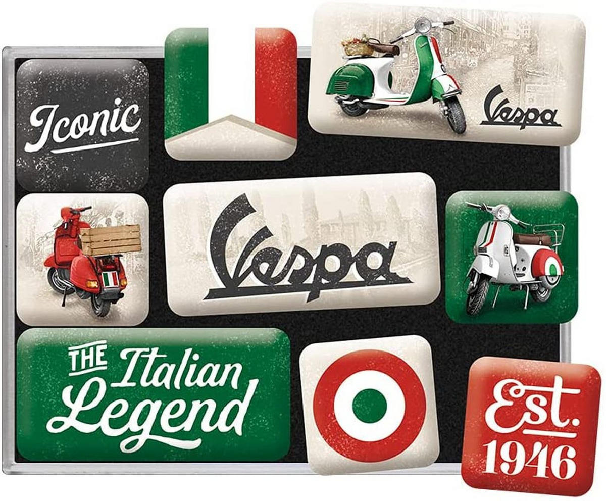 MAGNETSET 9-teilig Vespa Italian Legend - Multicolor, Metall (9/7/2cm) - Nostalgic-Art