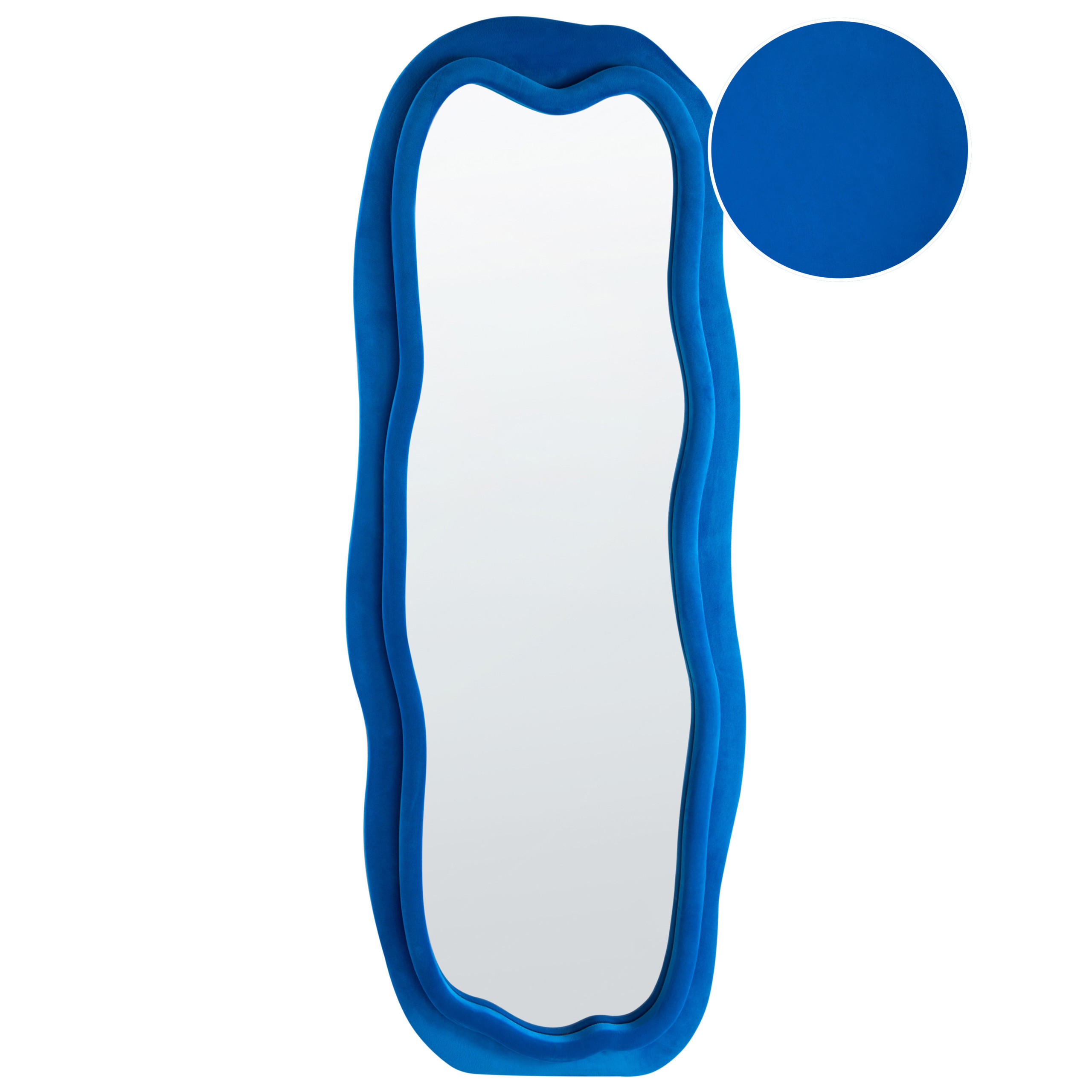 Beliani Wandspiegel Blau 56x160x4 cm