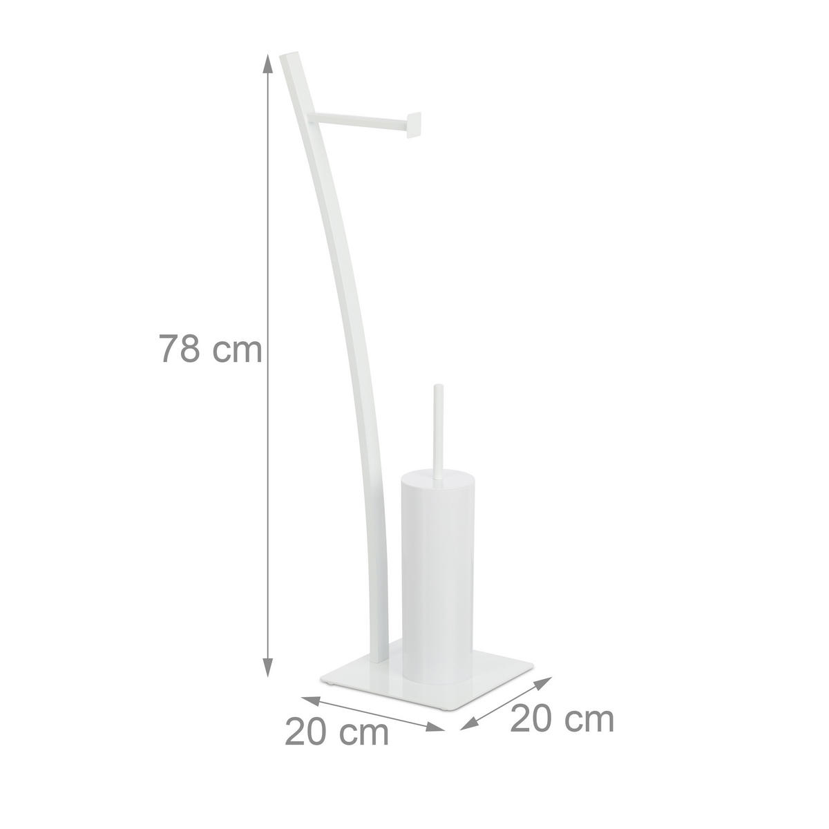 WC-GARNITUR - Weiß, Metall (29/78/20cm) - Relaxdays