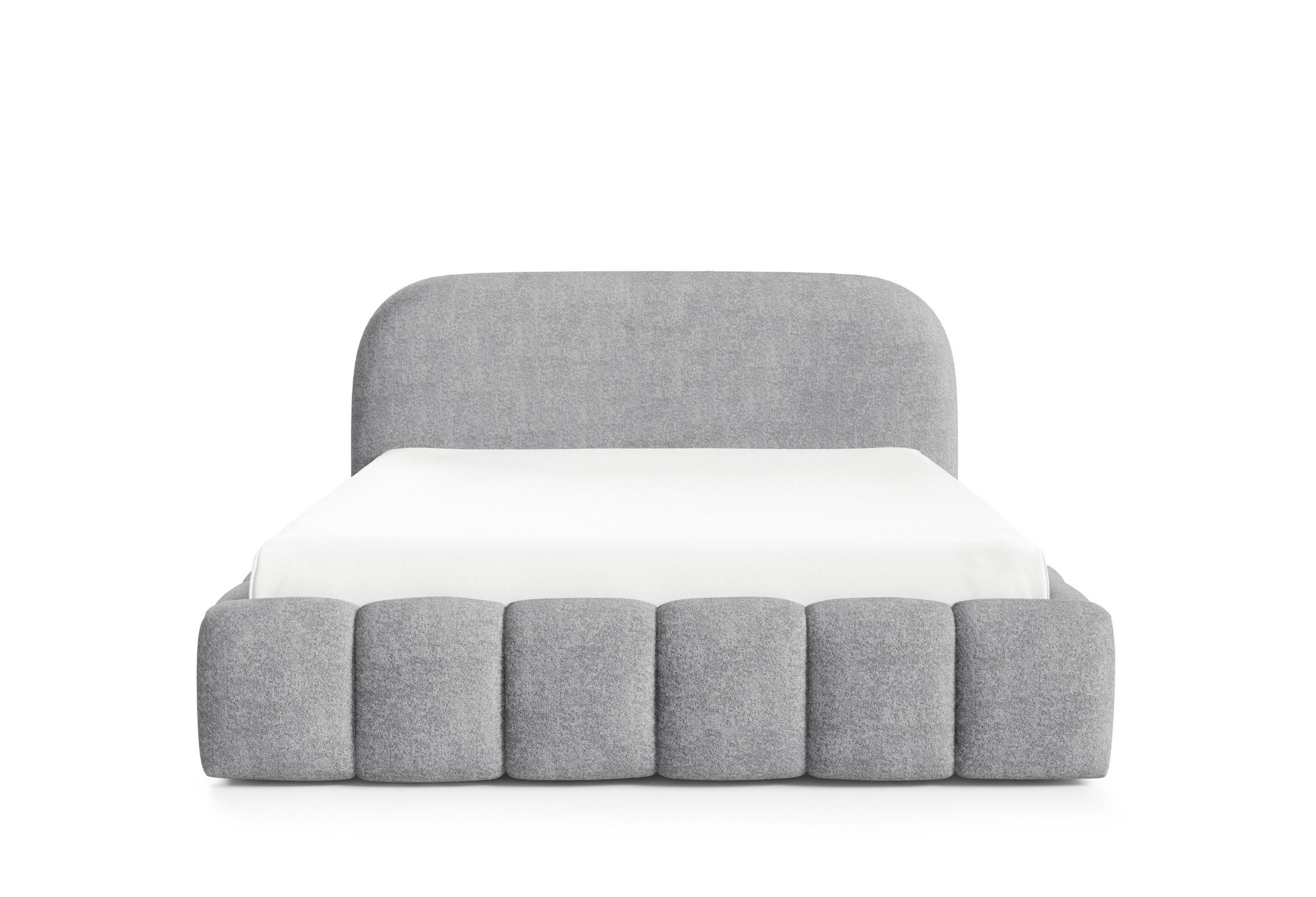 POLSTERBETT mit Stauraum 140x200 cm in Silbergrau - Silberfarben, Textil (140/200cm) - Home Collective
