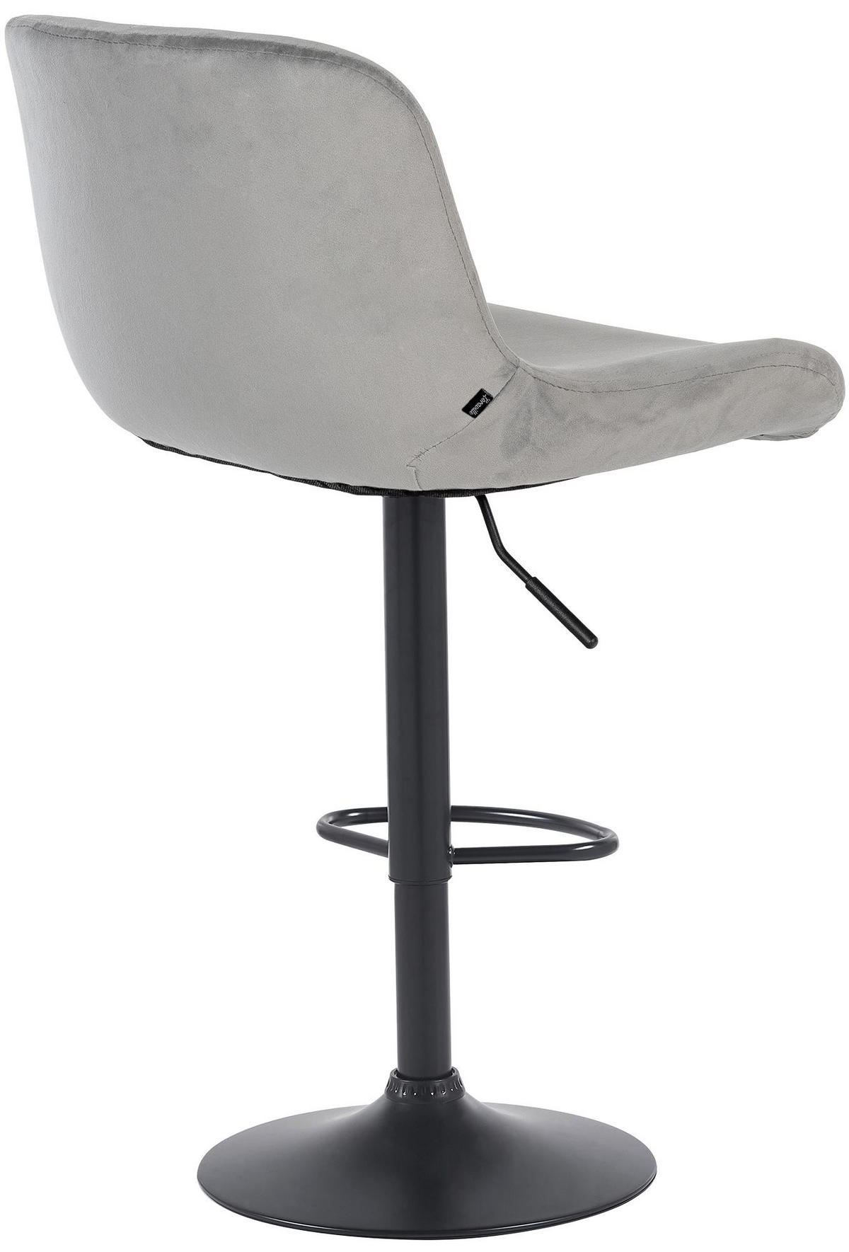 BARHOCKER Samt grau - Schwarz/Grau, Textil/Metall (50/85/50cm) - CLP