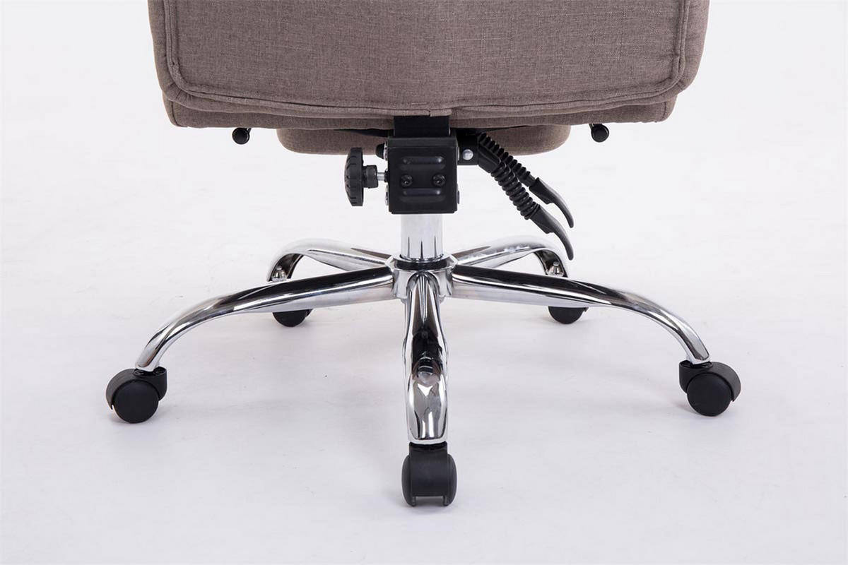 BÜROSTUHL XL Troja, Stoff Taupe - Taupe, Textil/Metall (67/122/67cm) - TPFLiving