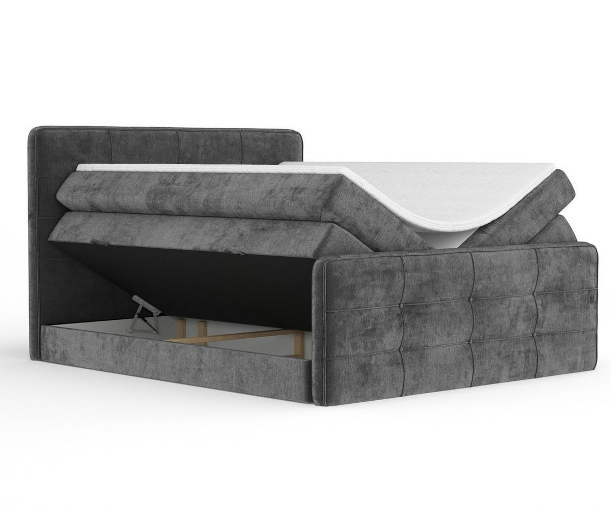 BOXSPRINGBETT Semplice Anthrazit 140/200 cm - Anthrazit/Schwarz, Holz/Holzwerkstoff (140/200cm) - Maison de Reve