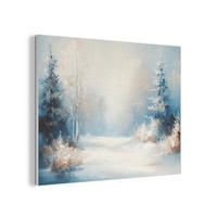 AKUSTIKPANEEL Wald - Winter - Natur - Abstrakt - Schnee 80x60 cm - Weiß, Textil (80/0.9/60cm) - MuchoWow